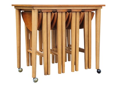 Lot 878 - POUL HUNDEVAD - MID CENTURY TEAK NEST OF TABLES