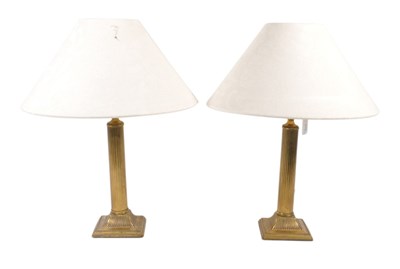 Lot 942 - PAIR OF VINTAGE 20TH CENTURY BRASS TABLE LAMPS
