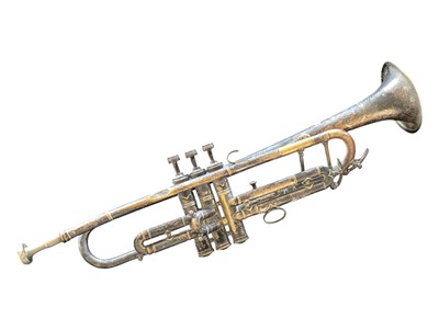 Lot 415 - LINCOLN - SILVER PLATE BRASS TRUMPET INSTRUMENT
