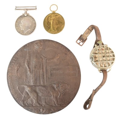 Lot 73 - WWI FIRST WORLD WAR MEDAL PAIR WITH DEATH PENNY