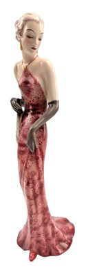 Lot 149 - JOSEF LORENZL FOR GOLDSCHEIEDER - ART DECO PORCELAIN CABINET FIGURINE OF A LADY