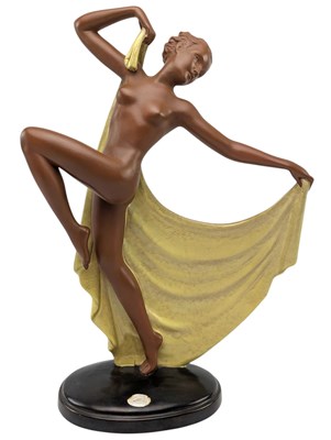 Lot 170 - JOSEF LORENZL FOR GOLDSCHEIDER - ANDAGIO - TERRACOTTA FIGURINE OF A DANCER
