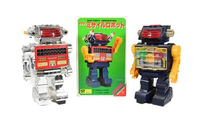 Lot 599 - RETRO TOYS - X2 VINTAGE JAPANESE YONEZAWA ROBOTS