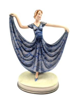 Lot 161 - JOSEF LORENZL - ART DECO PORCELAIN CABINET FIGURINE OF A LADY