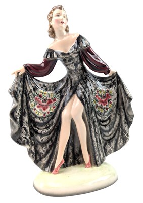 Lot 158 - STEFAN DAKON FOR GOLDSCHEIDER - JOLANTHE - ART DECO PORCELAIN CABINET FIGURINE