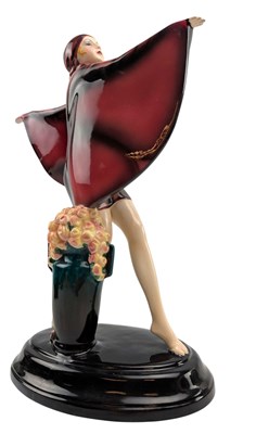 Lot 155 - JOSEF LORENZL FOR GOLDSCHEIDER - ART DECO PORCELAIN CABINET FIGURINE OF A DANCER