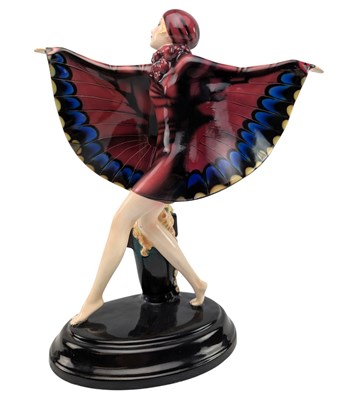 Lot 155 - JOSEF LORENZL FOR GOLDSCHEIDER - ART DECO PORCELAIN CABINET FIGURINE OF A DANCER