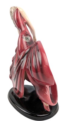 Lot 153 - STEFAN DAKON FOR GOLDSCHEIDER - ART DECO PORCELAIN CABINET FIGURINE OF DANCER