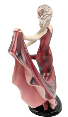 Lot 153 - STEFAN DAKON FOR GOLDSCHEIDER - ART DECO PORCELAIN CABINET FIGURINE OF DANCER