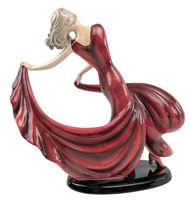Lot 153 - STEFAN DAKON FOR GOLDSCHEIDER - ART DECO PORCELAIN CABINET FIGURINE OF DANCER