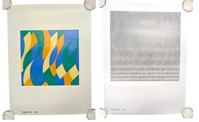 Lot 67 - AFTER BRIDGET RILEY - ' REVE ' & ' FALL ' - TWO EXHIBITION POSTERS