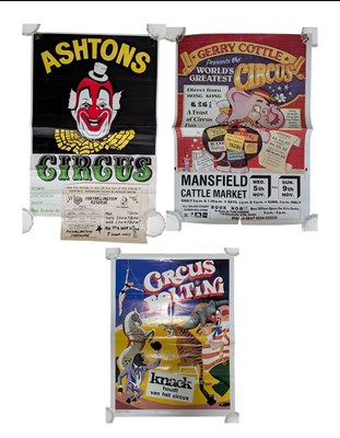 Lot 71 - THREE VINTAGE CIRCUS ILLUSTRATED ADVERTISEMENT POSTERS