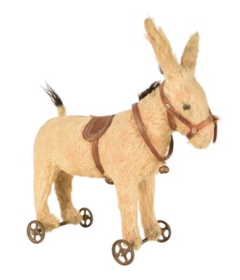 Lot 461 - TEDDY BEARS - ANTIQUE PUSH ALONG DONKEY SOFT TOY