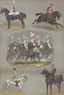 Lot 625 - RICHARD SIMKIN (1850-1926)- LATE 19TH CENTURY WATERCOLOUR ON PAPER MILITARY CAVALRY PAINTING