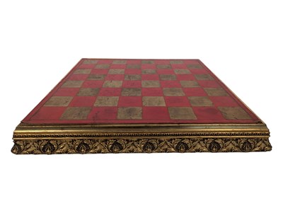 Lot 307 - 1950'S GOLD GILT CHESS BOARD