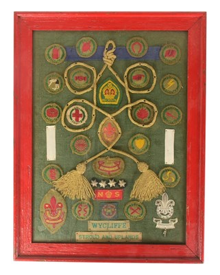 Lot 201 - VINTAGE BOY SCOUTS BADGE DISPLAY