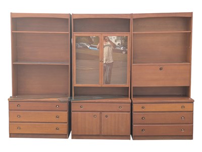 Lot 552a - BRITISH MODERN DESIGN - MID CENTURY TEAK MODULAR WALL SYSTEM CABINETS