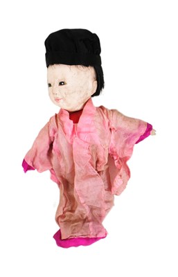 Lot 290 - 19TH CENTURY CHINESE COMPOSITION HEADED HALF-DOLL & OTHER ITEMS