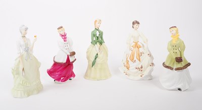 Lot 11 - ROYAL WORCESTER - COLLECTION OF FIVE 1970S FEMALE FIGURINES