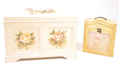 Lot 974 - VINTAGE 20TH CENTURY PAINTED DOME TOP BLANKET BOX CHEST