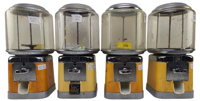 Lot 72 - BEAVER - FOUR VINTAGE 20P SWEET VENDING MACHINES DISPENSERS