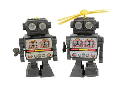 Lot 612 - TINPLATE TOYS - X2 VINTAGE JAPANESE HELI-ROBOTS