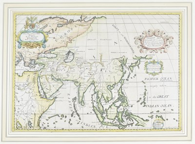 Lot 213 - ASIA & CHINA. EARLY 18TH CENTURY WELLS MAP OF PRESENT ASIA, HAND COLOURED