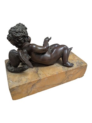 Lot 322 - 19TH CENTURY GRAND TOUR MANNER BRONZE CHERUB