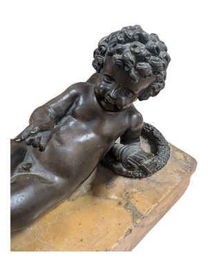 Lot 322 - 19TH CENTURY GRAND TOUR MANNER BRONZE CHERUB