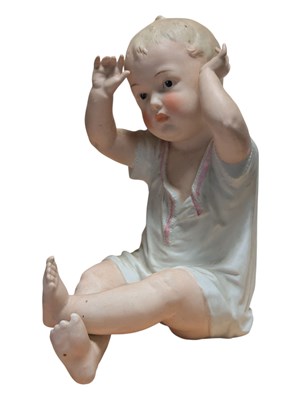 Lot 85 - GEBRUDER HEUBACH - 20TH CENTURY GERMAN BISQUE PORCELAIN BABY