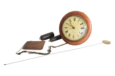 Lot 328 - 19TH CENTURY MAHOGANY STATION CLOCK