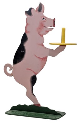 Lot 149 - MID CENTURY FAIRGROUND HOOPLA STAND IN THE FORM OF A PIG