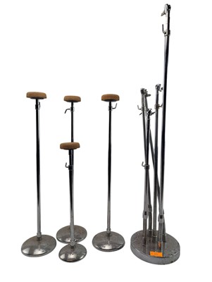 Lot 349 - SELECTION OF CINTAGE 20TH CENTURY CHROME & CORK TELESCOPIC SHOP DISPLAY HAT STANDS