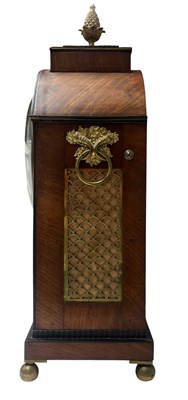 Lot 252 - W. CRIBB, SOUTHAMPTON ROW, LONDON - REGENCY MAHOGANY & BRASS INLAID MANTEL CLOCK