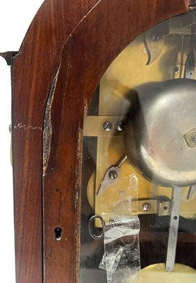 Lot 252 - W. CRIBB, SOUTHAMPTON ROW, LONDON - REGENCY MAHOGANY & BRASS INLAID MANTEL CLOCK