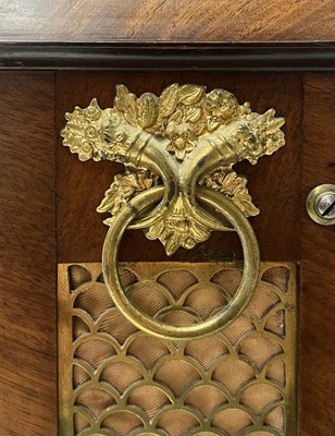 Lot 252 - W. CRIBB, SOUTHAMPTON ROW, LONDON - REGENCY MAHOGANY & BRASS INLAID MANTEL CLOCK