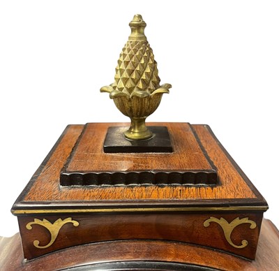 Lot 252 - W. CRIBB, SOUTHAMPTON ROW, LONDON - REGENCY MAHOGANY & BRASS INLAID MANTEL CLOCK