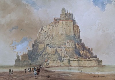 Lot 537 - PIERRE LE BOEUFF (FL. 1899-1920) - MONT SAINT MICHEL - WATERCOLOUR PAINTING