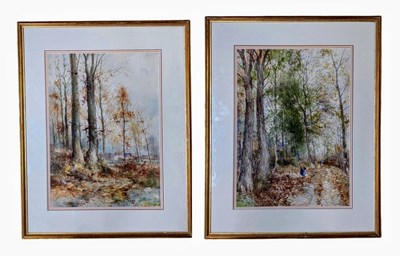Lot 576 - ATTRB / BELIEVED FRANCOIS GOMZE - PAIR OF WATERCOLOUR LANDSCAPE PAINTINGS