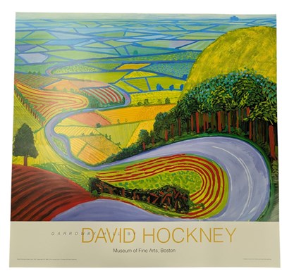Lot 105 - DAVID HOCKNEY (B. 1937) - GARROWBY HILL - 1998 EXHIBITION POSTER FOR MUSEUM OF FINE ARTS BOSTON