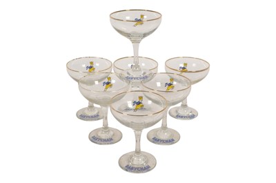 Lot 89 - SEVEN VINTAGE 1970S 20TH CENTURY BABYCHAM COUP GLASSES
