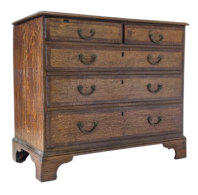 Lot 562 - GEORGE III 19TH CENTURY OAK WOOD BACHELOR'S CHEST OF DRAWERS
