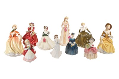 Lot 101 - ROYAL DOULTON - COLLECTION OF TEN 20TH CENTURY CHINA LADY FIGURES