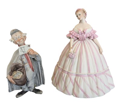 Lot 107 - CAPODIMONTE - TWO LATE 20TH CENTURY BISQUE PORCELAIN FIGURES