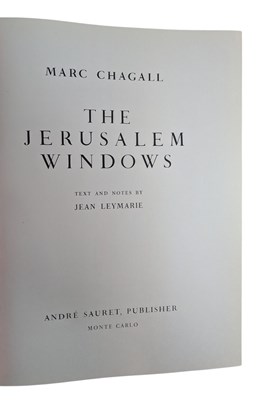 Lot 115 - CHAGALL, MARC. 1962 THE JERUSALEM WINDOWS WITH COLOUR LITHOGRAPHS