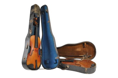 Lot 428 - TWO 20TH CENTURY CASED STUDENT'S VIOLINS