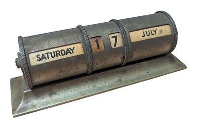 Lot 350 - 19TH CENTURY VICTORIAN BRASS PERPETUAL DESK CALENDAR