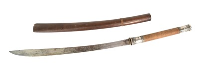 Lot 69 - BURMESE SILVER HILTED DHA SWORD