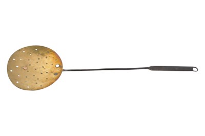 Lot 369 - 19TH CENTURY BRASS & IRON SKIMMER