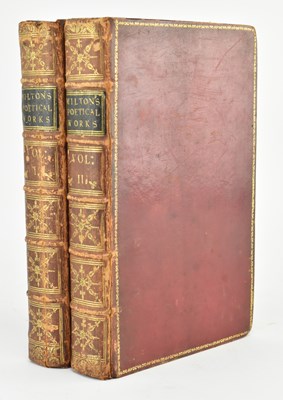 Lot 70 - MILTON, JOHN. 1762 BASKERVILLE EDITION OF THE WORKS OF MILTON IN TWO VOLUMES